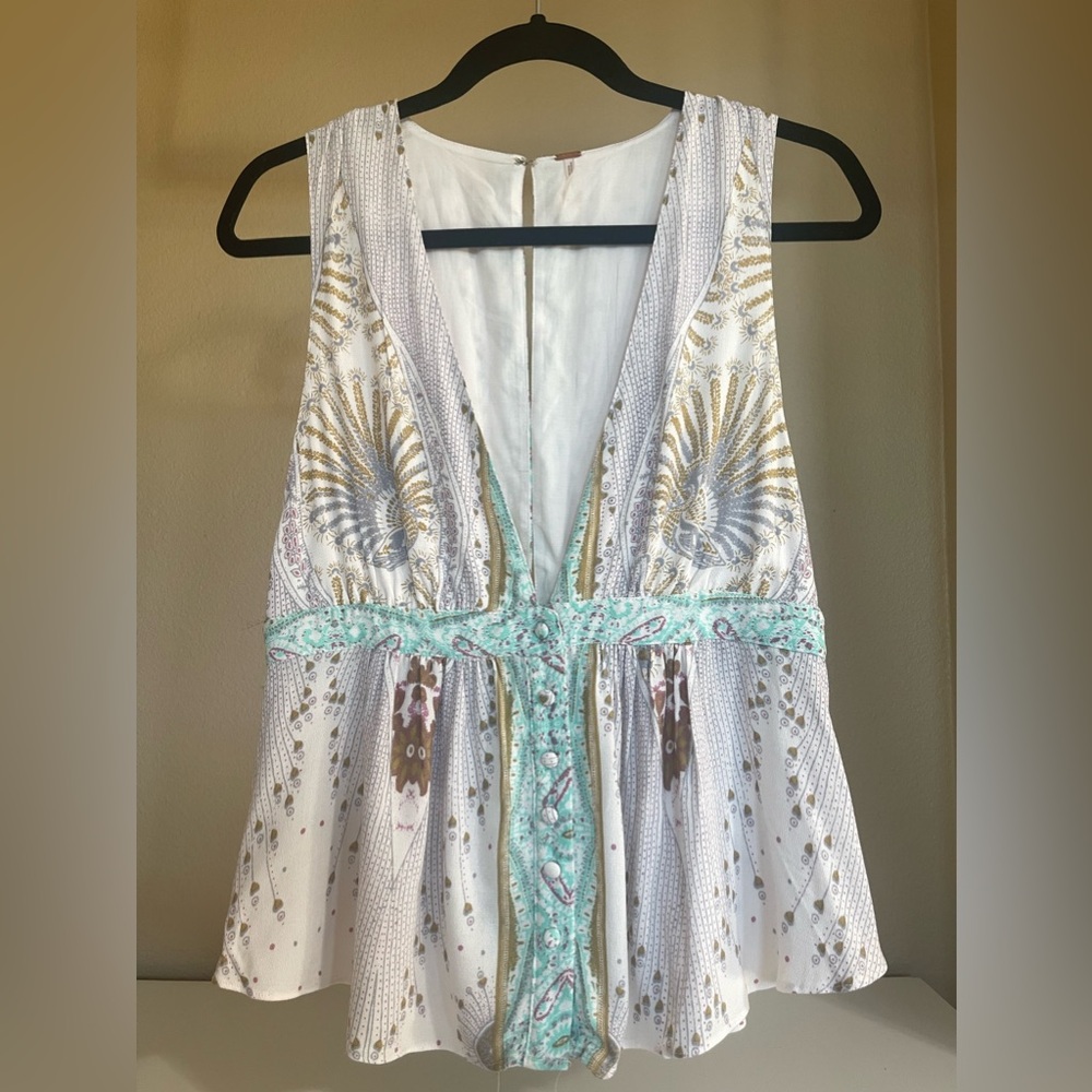 Free People The Siren Top in ivory, size xs. NWT
